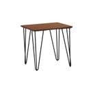 Mesa Lateral Spectro Pés De Ferro E Tampo Laminado 450x450x450 - Preto-amêndoa