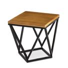 Mesa Lateral Stillus Média Tampo Mel Estrutura Aço Carbono Preta - 68549 Mesa Lateral Stillus Média Tampo Mel Estrutura Aço Carbono Preta - 68549