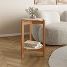 Mesa Lateral Tampo em MDF com Pés de Madeira Maciça
