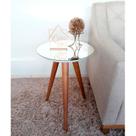 Mesa Lateral Tampo Espelhado 60x40cm Pés Palito