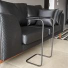 Mesa Lateral Tampo Preto Multiuso para Sofá Base Metálica J01 - D'Rossi Mesa Lateral Tampo Preto Multiuso para Sofá Base Metálica J01 - D'Rossi