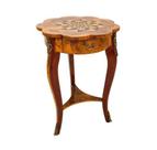Mesa Lateral Toda Torneada Radica Marchetaria c Bronze Luxo
