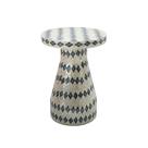 Mesa Lateral Tov Furniture Halio Creme Azul Xadrez