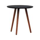 Mesa Lateral Tripé Tampo MDF e Pés Madeira Eucalipto Maciço - Amêndoa Mesa Lateral Tripé Tampo MDF e Pés Madeira Eucalipto Maciço - Amêndoa