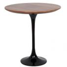 Mesa Lateral Tulipa Saarinen Redonda 51 cm - Imbuia Base Preta