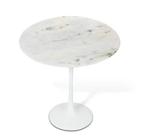 Mesa Lateral Tulipa Saarinen Redonda 51 cm Mármore Branco Extra