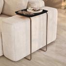 Mesa Lateral Ultraflex - Lf 5011 68x40x33 Cm Preto/Café