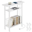 Mesa lateral Vagusicc Narrow com estação de carregamento 25,2" branca