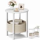 Mesa lateral Vagusicc Small Round com conjunto de armazenamento de 2 brancos Mesa lateral Vagusicc Small Round com conjunto de armazenamento de 2 brancos