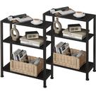 Mesa lateral Vantimo, conjunto de 2 camadas para espaços pequenos, preta