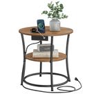 Mesa lateral VASAGLE 55 cm redonda de 2 camadas com tomadas elétricas Mesa lateral VASAGLE 55 cm redonda de 2 camadas com tomadas elétricas