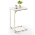 Mesa lateral VASAGLE em forma de C para sofá, sala de estar branca creme