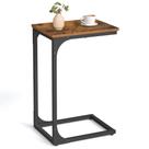 Mesa lateral VASAGLE em forma de C para sofá, sofá com estrutura de metal