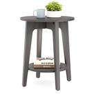 Mesa lateral VASAGLE MAEZO 40 cm redonda de 2 camadas cinza esfumaçado