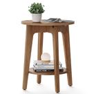 Mesa lateral VASAGLE pequena redonda rústica em nogueira ULET283T41