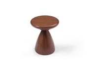 Mesa Lateral Whiteline Modern Living Ayla com Folheado de Nogueira