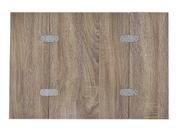Mesa lateral Yardlio com tampo de carvalho envelhecido, base cromada, dobrável