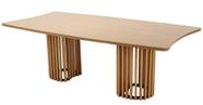 Mesa Lena Tampo de Madeira Base Amêndoa 220cm - 69573