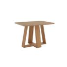 Mesa Lins 120cm Canto Arredondado com Vidro