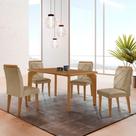 Mesa Liz 120 Mdf Canto Copo E Com 4 Cadeiras Melissa Turim 07/naturalle/naturalle