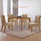 Mesa Liz 120 Mdf Canto Copo E Com 4 Cadeiras Safira Turim 07 Naturalle