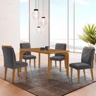 Mesa Liz 120 Mdf Com 4 Cadeiras Melissa Veludo Grafite/naturalle/naturalle Mesa Liz 120 Mdf Com 4 Cadeiras Melissa Veludo Grafite/naturalle/naturalle