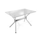 Mesa Loire Kappesberg Cromada com Tampo De Vidro Incolor 120cm Mesa Loire Kappesberg Cromada com Tampo De Vidro Incolor 120cm