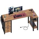 Mesa Lufeiya 55" em forma de L com gavetas e tomada elétrica