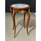 Mesa Luiz XV 50cm Marmore Branco Veios Bronze Adorno Formosa