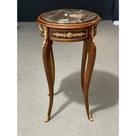 Mesa Luiz XV Redonda de Canto Marmore Bronze Imbuia Formosa