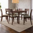 Mesa Madeira 160cm e 6 Cadeiras Rubia Linho Café F07 - Mpozenato