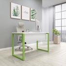 Mesa Madeira M120/60p25tub 120cm Industrial Branco E Verde Miró