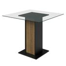 Mesa Madesa Quadrada com Tampo de Vidro 5332A - Preto/Rustic Mesa Madesa Quadrada com Tampo de Vidro 5332A - Preto/Rustic
