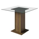 Mesa Madesa Quadrada Tampo de Vidro 5332 Rustic