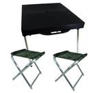 Mesa Maleta Preta com Banquetas Camufladas Mesa Maleta Preta com Banquetas Camufladas