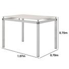 Mesa Malva 107x70 cm Branco Com Tampo De Vidro Temperado Branco Artefamol