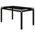 Mesa Malva 140x80 cm Preta Com Tampo De Vidro Temperado Preto Artefamol