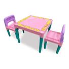Mesa Mesinha Infantil 2 Cadeiras Didática Infantil De Atividades Educativa Rosa