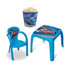 Mesa Mesinha Infantil Carro Com 1 Cadeira + Balde de Pipoca