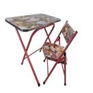 Mesa mesinha infantil com cadeira brincar e estudar dobravel rosa