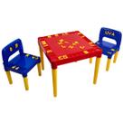 Mesa Mesinha Infantil Plástico Didática Com 2 Cadeiras Menino Menina Letras Números