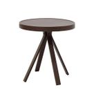 Mesa Mesinha Lateral Tampo Liso Alumínio Cor Marrom e Preto