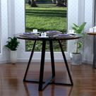 Mesa Modelo Industrial Jantar Laís 90 Cm com Pés de Ferro Preto