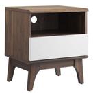 Mesa Modway Envision Mesa de cabeceira branca nogueira 48x38x53cm