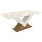 Mesa Multiuso Cozinha Amora c/ Tampo Madeirado c/ Vidro 160x90cm Freijó/Off White - Kappesberg Mesa Multiuso Cozinha Amora c/ Tampo Madeirado c/ Vidro 160x90cm Freijó/Off White - Kappesberg