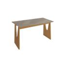 Mesa Multiuso Cozinha Mila Premium Madeira Maciça c/ Tampo Madeirado c/ Vidro 120x80cm Carvalho/Freijo Bronze - Kappesberg