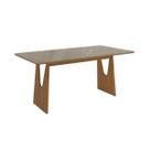 Mesa Multiuso Cozinha Mila Premium Madeira Maciça c/ Tampo Madeirado c/ Vidro 160x90cm Carvalho/Freijo Bronze - Kappesberg
