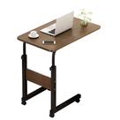 Mesa Multiuso Marrom Ajustável com Rodas para Notebook, Café, Sofá, Cama e Home Office Lateral