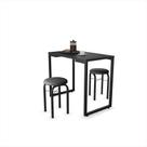 Mesa Multiuso Preto 90 Cm Com 02 Banquetas material sintético Preto