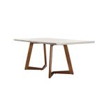 Mesa Munique 180cm Madeira e Vidro Mobillare